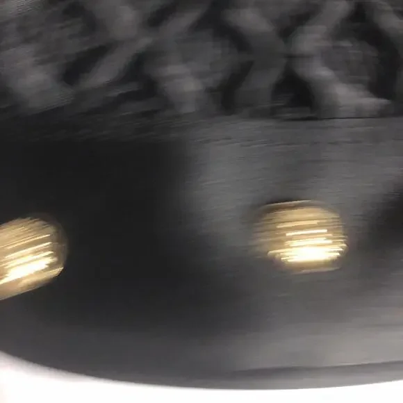 Vintage-Inspired Black Quilted Lion Medallion Bucket Bag – Gold Stud Accents - Picture 5 of 9